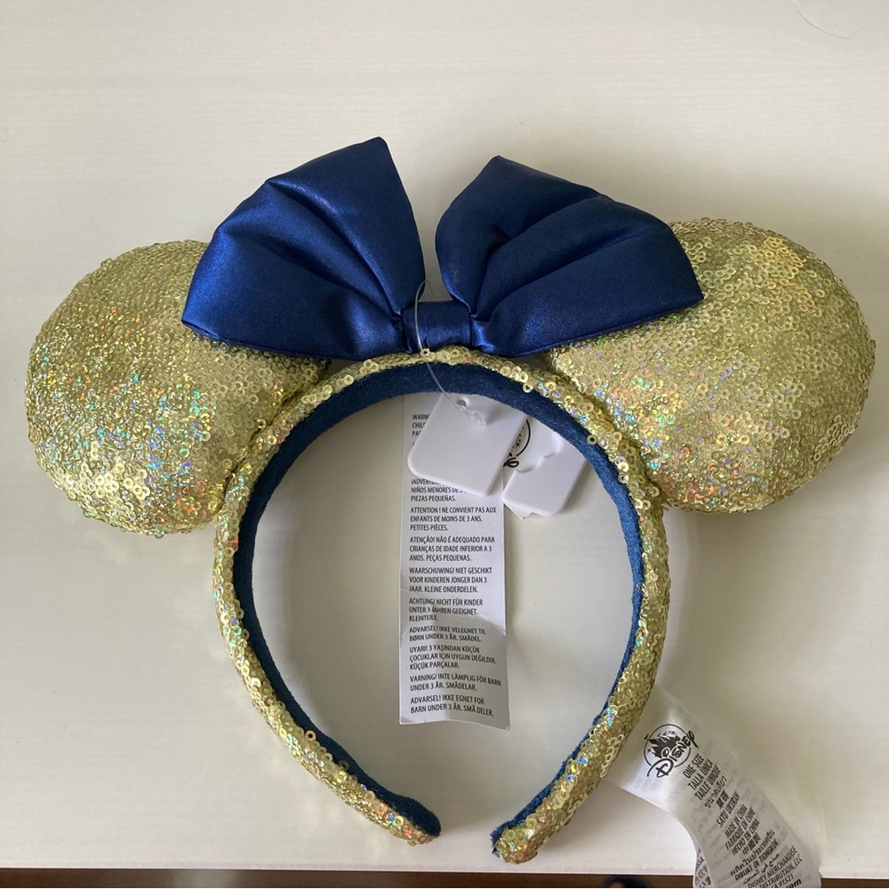 Disney 50th Anniversary Minnie Gold Sequin Ears